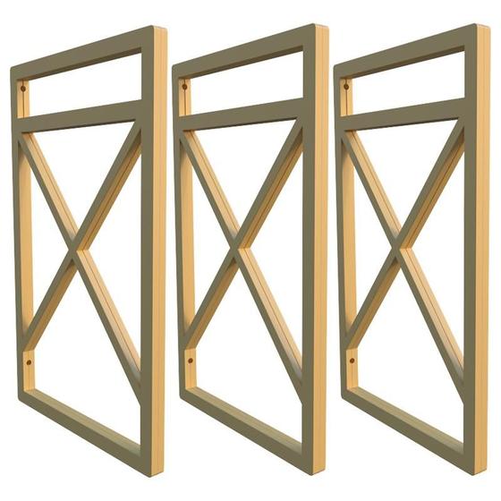 Imagem de Suporte De Prateleira Estilo Industrial Kit Três Peças 20x37