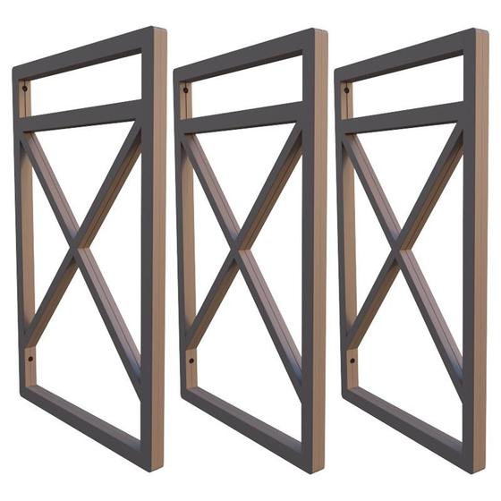 Suporte De Prateleira Estilo Industrial Kit Três Peças 20x37 Menor preço em Suporte De Prateleira Estilo Industrial Kit Três Peças 20x37