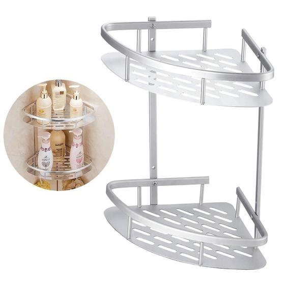 Imagem de Suporte De Shampoo Aluminio Rack Banheiro Prateleiras Parede