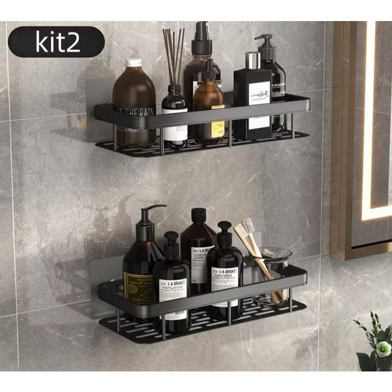 Suporte De Shampoo Organizador Prateleiras De Banheiro Sem Furo Premium ...