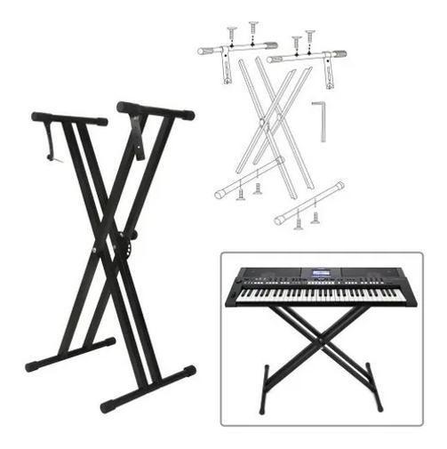 Imagem de Suporte Duplo X para Teclado Piano Digital - Orquezz