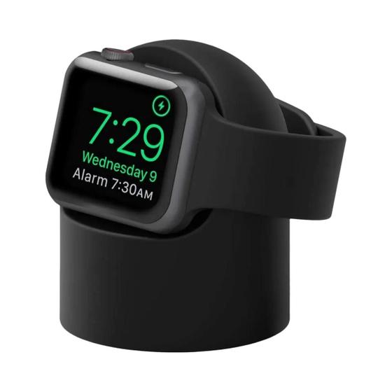 Imagem de Suporte e Carregador de Silicone para Apple Watch Series 9/8/Ultra/7/6/5/SE/4/3/2