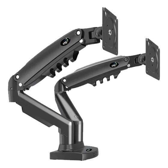 Suporte Elg F160n de Mesa Pistão a Gás 2 Monitores 17a 35 Menor preço em Suporte Elg F160n de Mesa Pistão a Gás 2 Monitores 17a 35