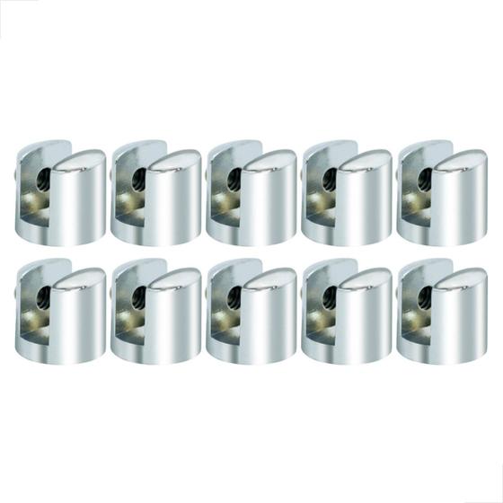 Imagem de Suporte Fenda Para Vidro 6mm Com Parafusos C/ 10 Unidades