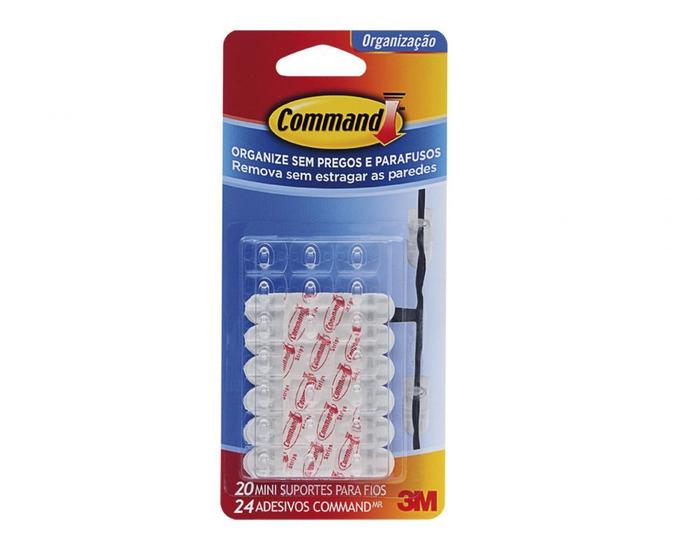 Imagem de Suporte Fios Command 3M Mini Transp 20Pcs Blister