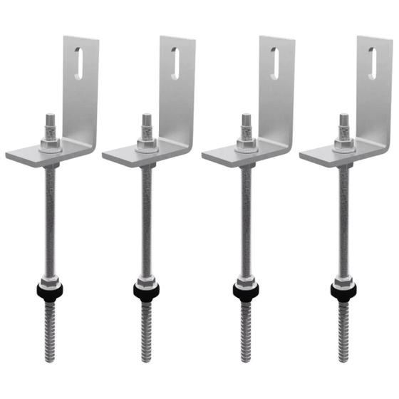 Imagem de Suporte Fixa Linha C Placa Solar Telha Fibro Madeira Kit 04