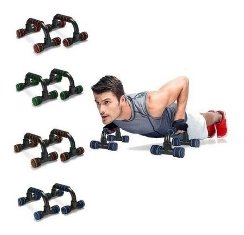 Imagem de Suporte Flexão Braços Apoio Fixo Par Exercícios Em Casa