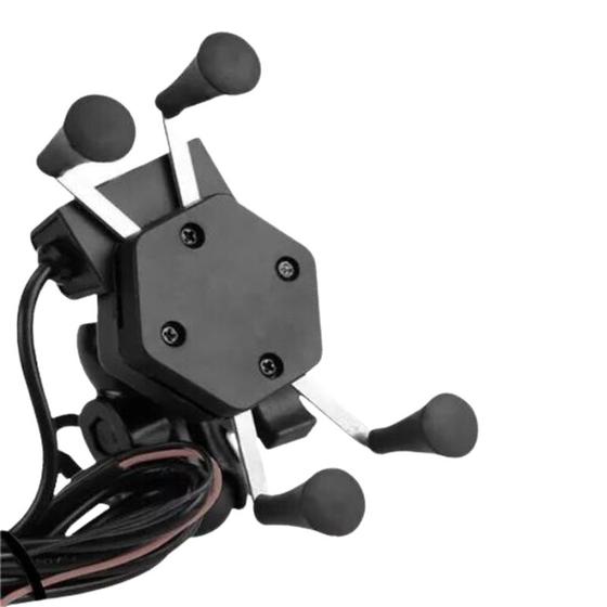 Imagem de Suporte Garra X para Moto Celular Trava Anti Roubo com USB