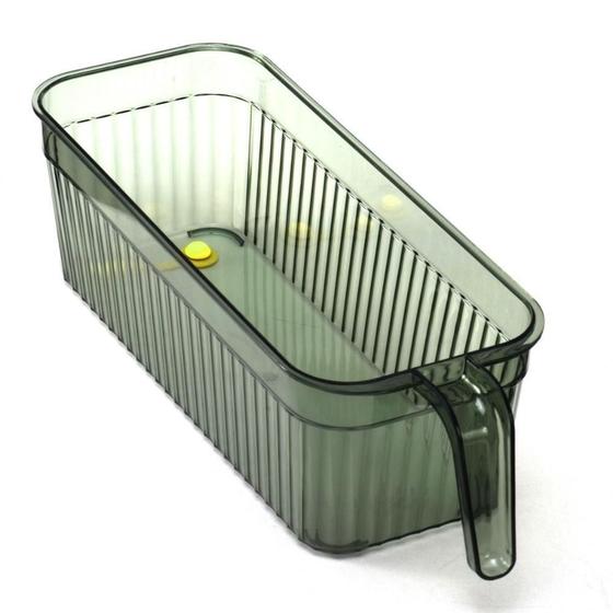 Imagem de Suporte Geladeira 28X15Cm Acrílico Organizador Alça Verde