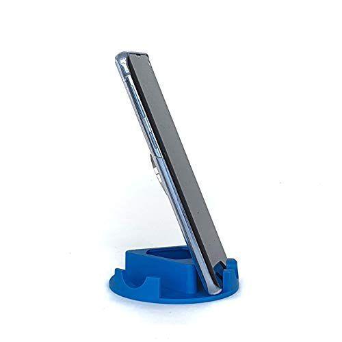 Imagem de Suporte Genial de Mesa para Celular, serve em todos os celulares - Modelo Triangular - Cor Azul