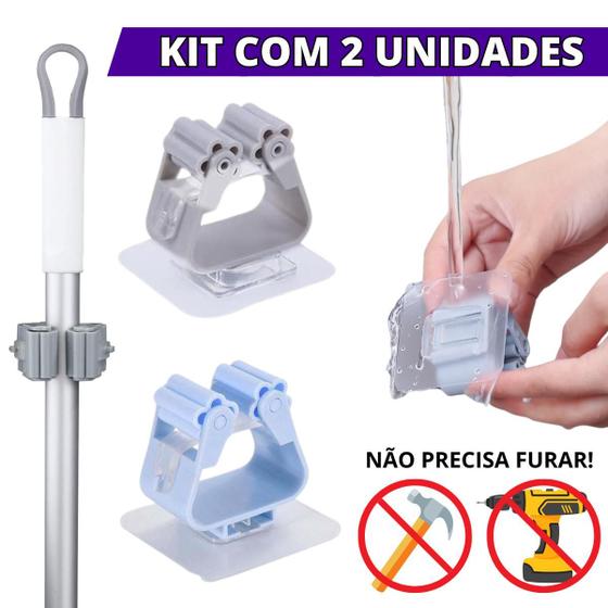 Imagem de Suporte Individual Para Vassoura Rodo Kit Lavanderia Gancho Organizador - Escolha Seu Kit