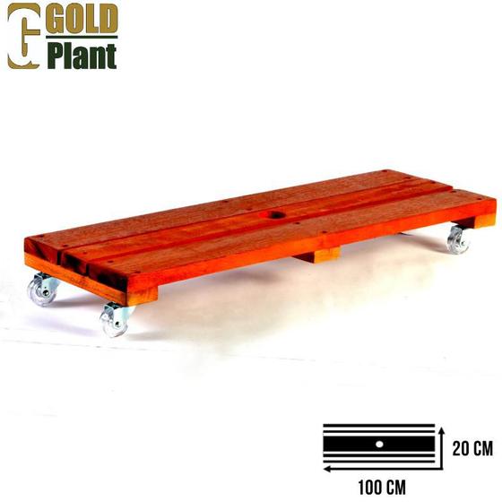 Imagem de Suporte jardineira para vaso 100x20cm roda Gel/silicone Gold Plant