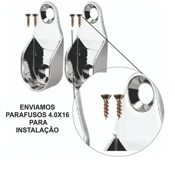 Imagem de Suporte Lateral Para Guarda Roupa Tubo Cabideiro Oval 2 Uni