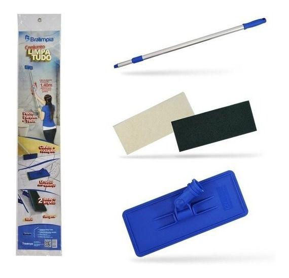 Imagem de Suporte Limpa Tudo Bralimpia C/ Cabo Extensor + 2 Fibras