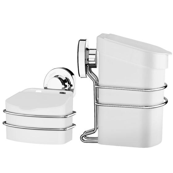 Suporte Lixeira 2,5L Para Cozinha C/ Suporte Saleiro Ventosa Menor preço em Suporte Lixeira 2,5L Para Cozinha C/ Suporte Saleiro Ventosa