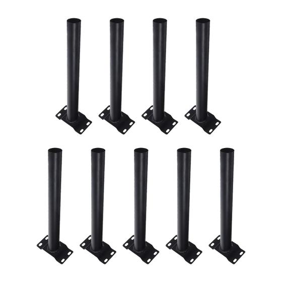 Imagem de Suporte Luminaria Solar Kit 9 Unidades Poste Barra Aço Pintura Eletrostatica Iluminaçao Segurança Jardim Quintal Estrada Praça Resistente Proteçao