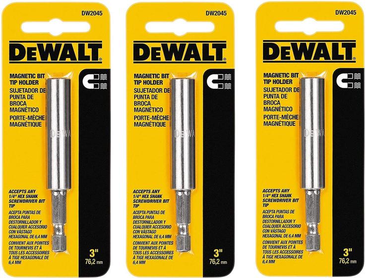 Imagem de Suporte Magnético para Ponta de Broca DEWALT DW2045 - 3 Polegadas (Pacote com 3)