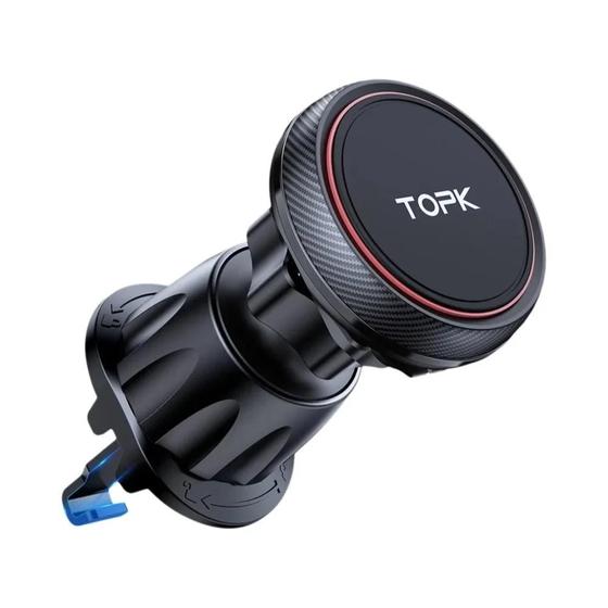 Imagem de Suporte Magnético Universal para Telefone de Carro Topk - 6 Ímãs N52 - Fixação na Ventilação