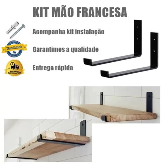Suporte Mão Francesa Invertida 30 cm Ferro chato 2 PEÇAS + Fixador Menor preço em Suporte Mão Francesa Invertida 30 cm Ferro chato 2 PEÇAS + Fixador
