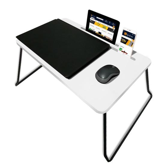 Imagem de Suporte Mesa para Notebook Classic Tablet Celular para Usar na Cama Dobrável Branco
