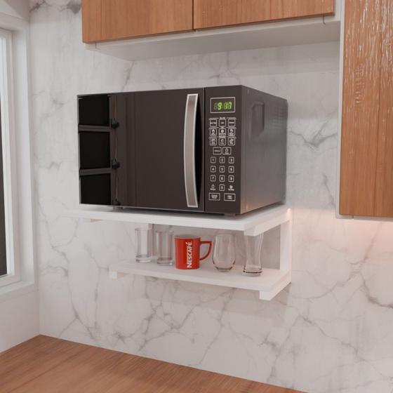 Suporte Micro ondas impressora De Parede Prateleira Multiuso - Virtude Moveis Imagem de Suporte Micro ondas impressora De Parede Prateleira Multiuso