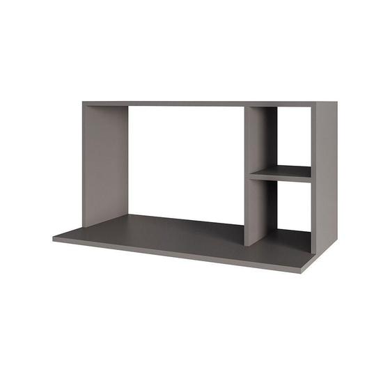 Imagem de Suporte Microondas Com 2 Nichos Em Mdp Suspenso Zain 80cm Grafite M12 - D'rossi