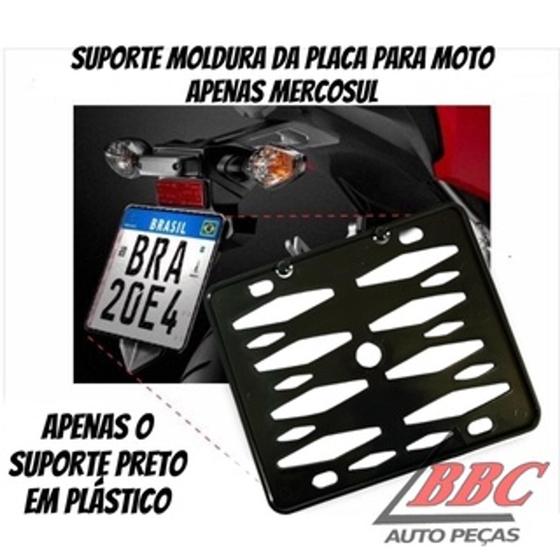 Imagem de Suporte Moldura Placa Moto Padrão Mercosul