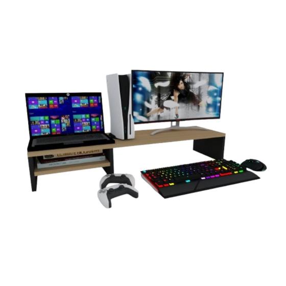 Imagem de Suporte Monitor Gamer Duplo Mesa Setup E Home Office