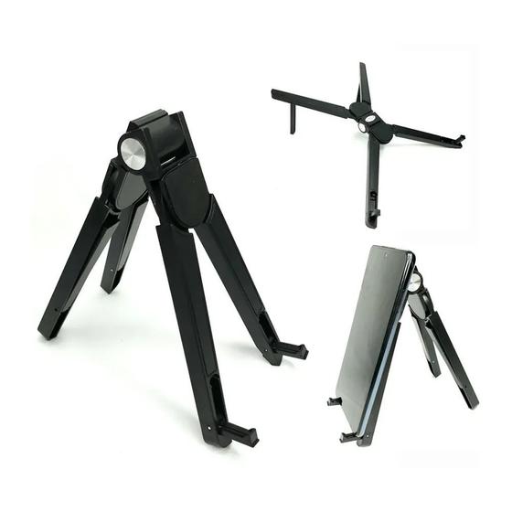 Imagem de Suporte Multifuncional para Celular Notebook Tablet de Mesa Universal Ergonômico Ajustável com Base Dobrável