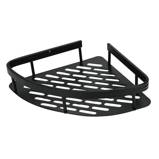 Imagem de Suporte Multiuso de Canto Banheiro e Cozinha Preto Fosco - Amigold