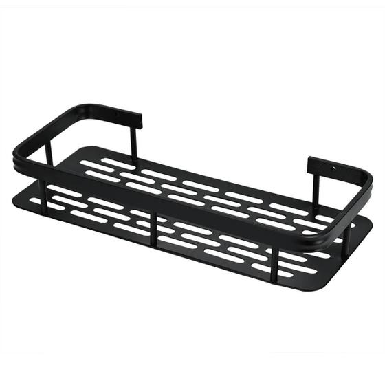 Imagem de Suporte Multiuso Retangular Banheiro E Cozinha Preto Fosco
