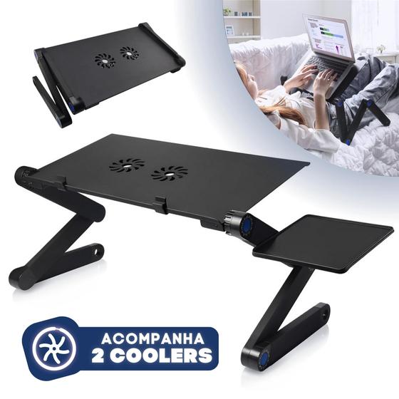 Imagem de Suporte Notebook Cooler Base Com Ventilação Apoio Mesa Usb