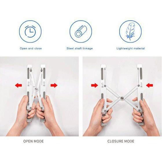 Imagem de Suporte Notebook Dobrável Ergonômico Ajustável Netbook Tablet