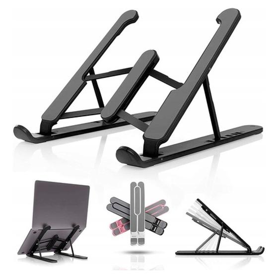 Suporte Notebook Ergonômico Dobrável Ajustável Altura Olhos - X Menor preço em Suporte Notebook Ergonômico Dobrável Ajustável Altura Olhos - X