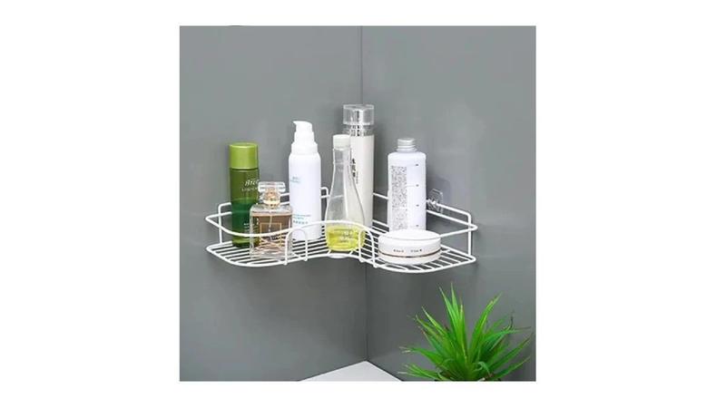 Imagem de Suporte Organizador Canto Shampoo, Sabonete Banheiro  Branco