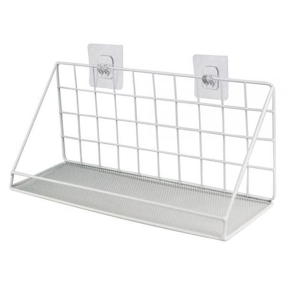 Imagem de Suporte organizador Parede Decoração Branco Metal 35X12X15CM