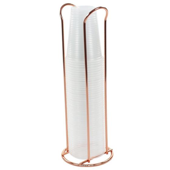 Suporte Organizador Porta Copos Descartáveis 200ml - Rosé Gold Menor preço em Suporte Organizador Porta Copos Descartáveis 200ml - Rosé Gold