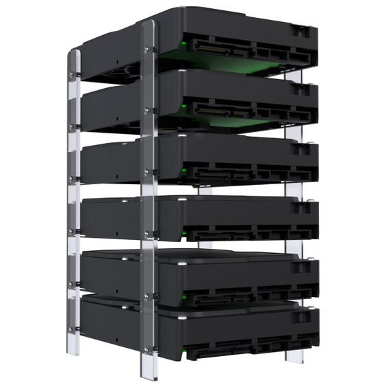 Imagem de Suporte Organizador Vertical de Mesa Tipo Rack Compatível com Até 8 HD's de 3.5 - ARTBOX3D