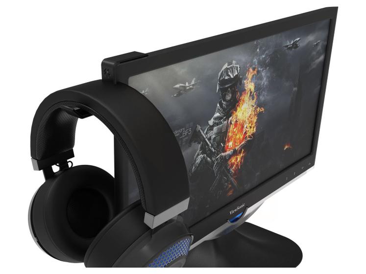 Suporte P/ Fone Headset Headphone Para Monitor E Tv Com Fita ARTBOX3D