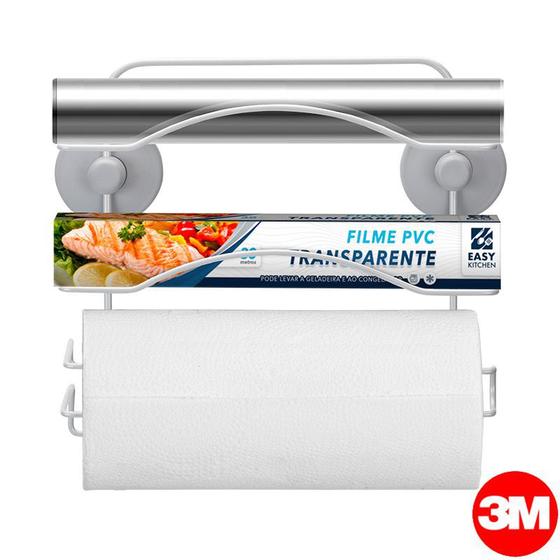 Suporte Papel Toalha Aluminio Pvc Sem Furo Parede Cozinha 3M Cinza Arthi Menor preço em Suporte Papel Toalha Aluminio Pvc Sem Furo Parede Cozinha 3M Cinza Arthi