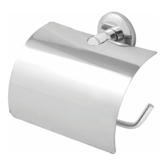 Imagem de Suporte papeleira de papel higiênico banheiro tampa inox - império metais