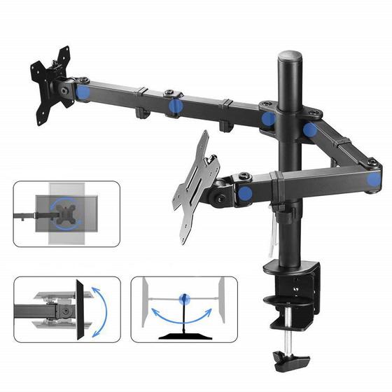 Imagem de Suporte para 02 Monitor / Tv de mesa, vesa 75*75/100*100mm