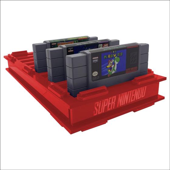 Imagem de Suporte para 10 cartucho Super Nintendo padrão Americano - Fita Super Nintendo