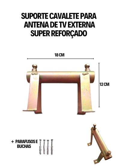 Imagem de Suporte para antena de TV externa Cavalete super reforçado tubo de 25,4- Bicromatizado