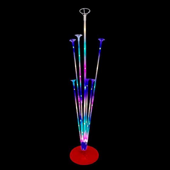 Imagem de Suporte para Balões com Base Vermelha e Leds Colorido - 1 unidade - PartiuFesta - Rizzo