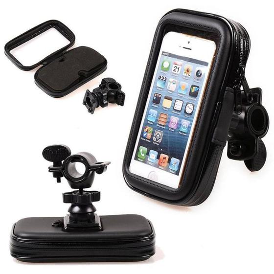 Imagem de Suporte Para Celular Bike E Moto Sp-C20L Preta Com Pelicula