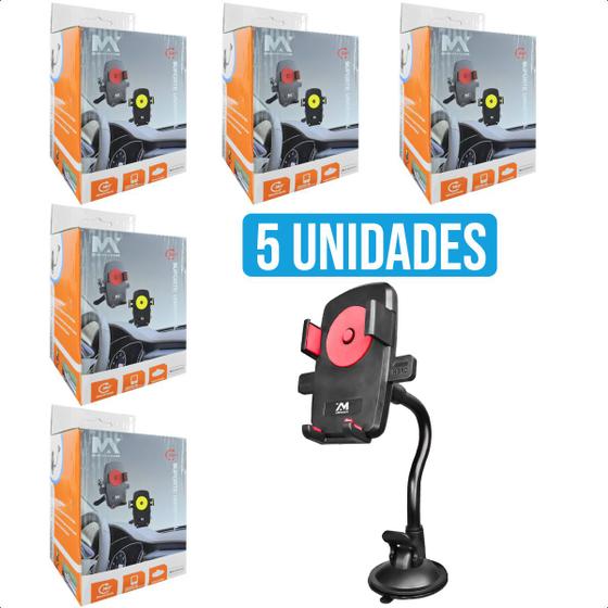 Imagem de Suporte Para Celular Carro GPS Adaptador Com 360 Rotação Kit Com 5 