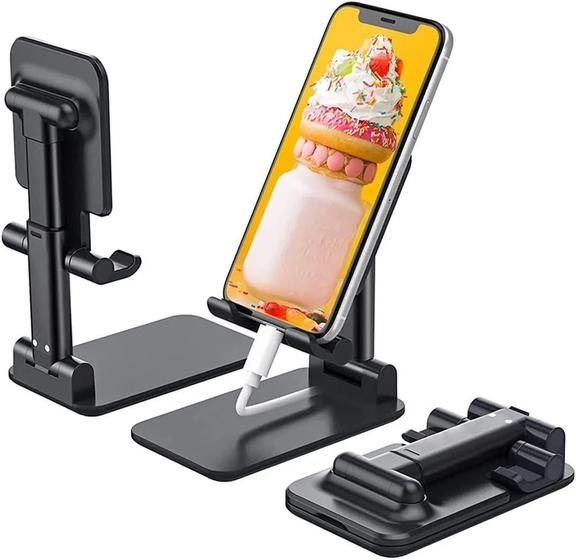 Imagem de Suporte Para Celular Ergonômico dobrável Portátil Celular ou tablet Ajustável Mesa