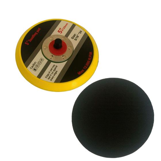 Imagem de Suporte Para Disco De Lixa Com tiras autocolantes Boina 125mm 5'' Disco Prato De Borracha Furadeira Lixadeira