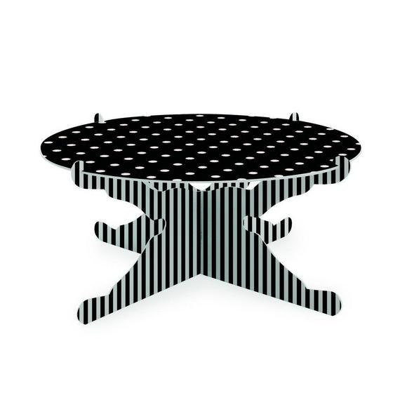 Suporte Para Doces Poa/Listras Pto Decoração Festas Menor preço em Suporte Para Doces Poa/Listras Pto Decoração Festas